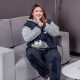 Jinzhiyan Koralle Velvet Großgröße Pyjamas für Frauen verdickte Samt Herbst und Winter plus Fett Plus Größe Fett Mm200jin [Jin entspricht 0,5 kg] Home Clothing Winter Stil WB6625 Green Button Samt 5xl [Empfohlenes Gewicht 200-240jin [Jin Equals garvales 0,5 kg]]]]