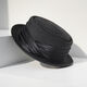 Gongbaicao elegant top hat French flat top hat spring and summer concave top rolled straw hat women's sun hat black hat 55-58cm adjustable