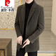 Pierre Cardin High-End-Herbst und Winter Neue Wollmantel-Männerjacke mit mittlerem Anzug mit Mid-Länge-Halsbändern im mittleren Alter im mittleren Alter.