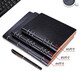 Upril Loose Leaf Notebook A5 / A4 / B5 Remplacement amovible Core Business Office Blocage Blocage de surface en cuir épaissis La société de dossiers de réunion peut personnaliser le logo [A5 Blue-6 trous] Hollow Loose Leafbook 80 images 3532