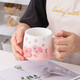 Bethes mug ceramic cup drinking cup coffee cup cherry blossom embossed tea cup with lid office home water cup