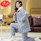 Langsha Pyjamas für Frauen im Winter verdickte Korallenmerze dreischichtige Baumwolle warme Frühlings- und Herbst-Flanell-Frauen-Kleidungsstückset H5 L6621 Red Super Dick Style 2xL 130-150jin [Jin gleich 0,5 kg]