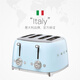 SMEG Italian retro toaster toaster sandwich breakfast machine toaster multi-functional household 6-speed baking TSF03 blue (four-piece)