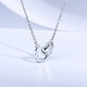 Saturday Fortune (ZLF) Platinum Necklace for Women PT950 Platinum Three-dimensional Love Double Ring Chain Heart to Heart 2.26g 40cm +5cm