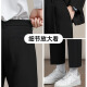 顶峰保罗（Dingfengbaoluo）春夏季垂感西装裤子男直筒宽松阔腿休闲裤高级修身C58黑色XL