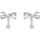 Saturday Fu PT950 platinum earrings women's bow earrings birthday gift B0914187 one pair about 3.01g