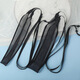 Lindo cabello de estilo antiguo keduo atado con correas para la frente para el cabello para niños con la cabeza de cabeza de la frente Hanfu niños antiguos tocador de la cara del caballo accesorios para el cabello velo negro [160cm*4cm]