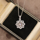 Xue Cong <Lescroft> Retro Lace Four-Leaf Clover Necklace Sterling Silver Micro-Inlaid Tanzanite Clavicle Chain Gift 400+40+40mm Three Sections Adjustable