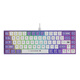 Ajazz AK680 Wired Mechanische Tastatur, Doppelschlüsselkappe, 68-Taste, vollständige Taste Hot-Swap, angepasste mechanische Tastatur, gemischte Farbbeleuchtung, tragbare und kompakte, lila und weiße, blaue Welle