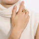 Yilian simple water drop ring for women geometric irregular exaggerated fashion metal opening ring ins niche index finger ring trend JZ7371-1 opening adjustable