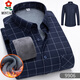 Montagut 2025 plaid winter men's long-sleeved shirt plus velvet trendy casual shirt warm new thickened middle-aged inch shirt 9906 L