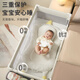 Coolbaby crib adjustable height movable splicing bed multifunctional folding newborn baby bed gray basic model