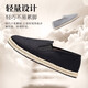 Busheyuan Fisherman's Schuhe Stoffschuhe Herren lässige Flachsstangen alte Peking-Stoffschuhe 93x-1027 Schwarz 40