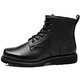 Strongman men's boots 3515 work leather shoes cowhide wear-resistant outdoor military fan boots Classic Martin boots Black size 42
