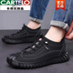 Cartelo Marke Full Cowhide Herrenschuhe für echte Ledersport- und lässige Lederschuhe für Männer und Velvet -Baumwollschuhe Wanderschuhe für Herren OULEN 9226 Single Schuhe grau 38