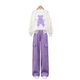 Yoyo one new girl suit fashionable and fashionable spring and autumn children's sports clothes girls sweatshirt big children spring 4882 white + 15063 purple 140cm