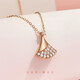 Hi Diamond Red 18K Gold Diamond Necklace Women's Small Skirt Diamond Necklace Clavicle Chain Confession of Love Birthday Gift 18K Rose Gold 19 Points