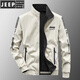 JEEP SPIRIT jacket men's spring and autumn stand collar loose double-sided wear winter youth middle-aged business jacket with cotton jacket 9866 dark gray plus cotton style [upgrade version] 2XL (recommended 145-160Jin [Jin equals 0.5 kg])