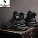 西域骆驼马丁靴男高帮男鞋加绒透气户外时尚运动厚底沙漠作战训靴工装短靴 黑色 41