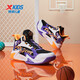 XTEP (XTEP) children's shoes for boys' high-top knob button technology function basketball shoes black/ultraviolet light 37 sizes