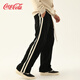 Coca-Cola Casual Pants Men's and Women's Summer Striped Loose Straight Sports Pants Black 2XL (170-190Jin Jin equals 0.5kg)