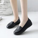 Night Rain (NightRain) mother shoes single shoes summer 2025 new soft sole middle-aged and elderly hollow anti-slip middle-aged sandals for women's hole leather shoes black A829-1 women's single shoes 37 (235mm) fat feet wide foot shot one size