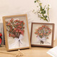 Lekali dried flower photo frame diy hollow frame table birthday gift eternal flower rose plant specimen display frame dried flower photo frame A4 log lamp + glue + ribbon