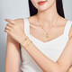 SHUIBEI STAR Gold Four-leaf Crocodile Bracelet 999 Gold Five-flower Bracelet Bracelet Bracelet Give my girlfriend a gift for Chinese Valentine's Day, Thick version, about 10g, more refund less supplement