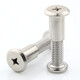 Haodong nickel-plated large flat head cross locking screws and knocking plywood nuts furniture combination connection sub-native nail bolts M6M8 6*35 screws with 8*12*M6 female-5 sets