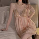 Sous-vêtements sexy pys pys pyjamas en maille et pavés de mammaire rassemblant des chemises de nuit pour les vêtements pour femmes à domicile marin-jeu mari p3886 poudre de crevettes (robe extérieure + ceinture) M