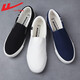 Huili kicks men's shoes spring old Beijing cloth shoes men's soft sole casual shoes men's young and middle-aged Doudou canvas shoes men black 39