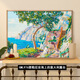 Dinger Eindruck weltberühmte Gemälde Nordisch Einfache dekorative Malerei Wohnzimmer Esszimmer Schlafzimmer Hängende Malerei Nische Kunst Landschaft Ölmalerei Landschaftsmalerei GML983 Starnberg's Spring Garden Rahmen Größe 70x100 cm