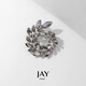 Jay brooch for women, corsage, suit accessories, pins, jewelry, birthday gift for mother-in-law, elders, brown gray
