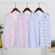 AB Underwear Women's Pure Cotton Pajama Summer Suntevels Whotshirt Studleshirt среднего возраста и пожилых матерей, напечатанная футболка V-образного кардигана S724 Bud 3xl (175/105)