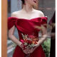WXNT rotes Kleid 2024 Neues Sommer Light Luxury High-End Toast Clothes Braut bei Runaway Princess French Hosting Jahrestreffen 3291 2xl