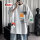 执琴之手夏季新款七分袖t恤男士潮牌大码上衣服ins学生半袖T恤中袖打底衫 Q11155白色 2XL ( 145-155斤)
