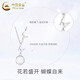 CHINA GOLD Butterfly Necklace Women's Silver Butterfly Moonstone Pendant Collarbone Valentine's Day Birthday Gift for Girlfriend and Wife Pure Silver 999 Butterfly Necklace Brand Gift Box
