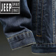 JEEP SPIRIT春秋牛仔外套男宽松大码加肥加大码牛仔上衣春季胖子休闲夹克 9918深蓝色 M
