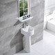 Small size pedestal basin household wash basin integrated ceramic wash basin small apartment floor-standing mini small basin basin + column (no accessories)