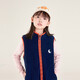 EUV Children's Vest Spring and Autumn Boys' Velvet Vest Jacket Girls' Warm Vest Medium and Large Children's Polar Fleece Vest Navy Blue (Orange) 160
