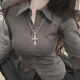 Comandante Bear Spring Fashion Fashion Fashion Jk Pure and Light Style y Hermoso Ambienc Top Skinda plisada de cintura alta Falda corta Dos piezas J-7029 Top gris oscuro + falda plisada negra de una talla s_sugged 90Jin [Jin iguala 0.5 kg]