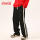 Coca-Cola Casual Pants Men's and Women's Summer Striped Loose Straight Sports Pants Black 2XL (170-190Jin Jin equals 0.5kg)