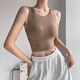 KEJIMITAO integrated shock absorbing sports underwear running breathable full cup yoga vest 2023 new fitness bra women cocoa color integrated L