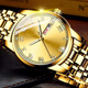 Shanghai Vollautomatische mechanische Uhr Doppelkalender wasserdichtes Stahlgürtel Modepaar Männer und Frauen Mechanical Watch Room Weiße Männer 690