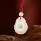 Wei Tianxuan natural Hetian jade safety buckle pendant baby small children's jade pendant male and female couple jade pendant white jade