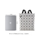 ISSEY MIYAKE Men/Women's neutral geometric splicing diamond matte hand-held backpack BB46 AG691 11 Light gray