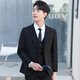 Luo Meng Suit Men's Business Casual Slim Professional Formal Wear Best Man Groom Wedding Dress Handsome Small Suit Men Black 2-button Top + Trousers + Gift Bag L Recommendation 120-135Jin Jin equals 0.5 kg