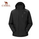 Camel (CAMEL) women's three-in-one black jacket men's outdoor stormproof windproof and waterproof travel mountaineering clothing