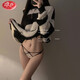 Langsha (Langsha) Sexy Flirting Bow Pure Mesh ropa interior Porta cruzada de mujeres Cordas de baja altura de la niña de bajo rato 3524 Single Strip [White] One Size (80-120Jin [Jin equivale a 0.5 kg])