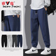 Yalu Hosen Herren Sommer Trendy Herrenhosen Freizeitsporthosen dünne Sport -Männer lose Casual Hosen Herrenkleidung 516 Schwarz XL